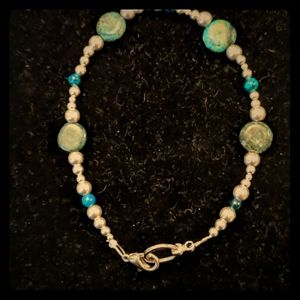 Sterling silver bracelet w/sapphire Austr. Jasper